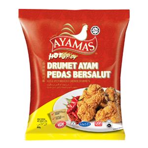 AYAMAS HOT &amp; SPICY CHICKEN BREADED DRUMMET