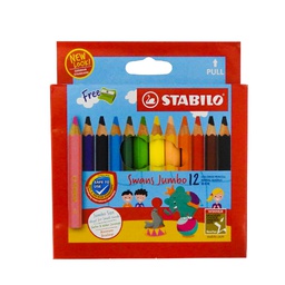 1873J STABILO SWAN 12'S SHORT JUMBO COLOUR PENCIL