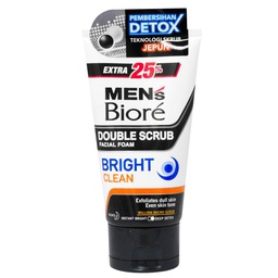 MENS BIORE DOUBLE SCRUB BRIGHT CLEAN